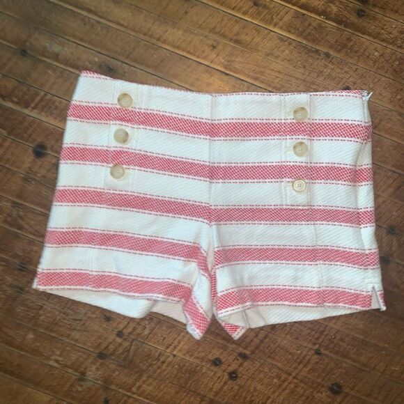 Loft nautical red & white flat front 2 vacationcore Riviera shorts - Picture 1 of 3